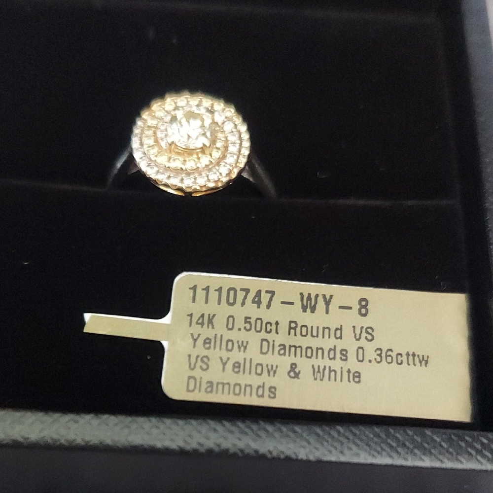 14K Yellow and White Diamond Ring